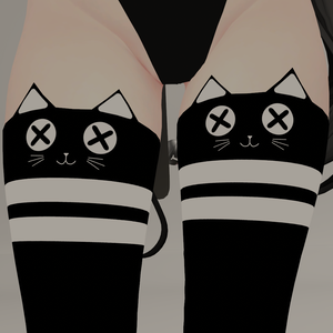 Neko Cat Thigh High Socks (Rindo, Manuka)