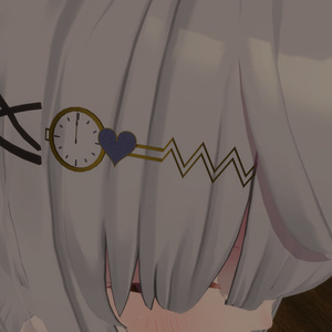 Heart and clock hairpin Accessory for VRchat