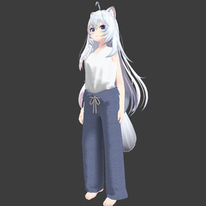 【狐雪ちゃん対応服】シンプルワイドパンツ＆タンクトップ
