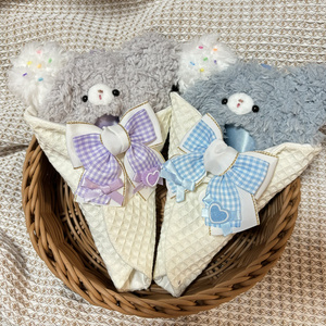 ぬい服 苺コーデセット うさ耳バンド サロペット 10cm 12cmサイズ