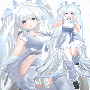 【VRC_hair】୨♡୧Dream_veil୨♡୧ twintail【10avatar】
