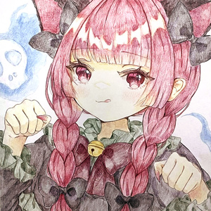 Hand-drawn Shikishi (large): Kaenbyou Rin (Touhou Project)