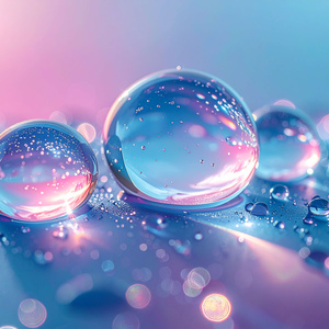 夢幻的な水滴マクロ背景