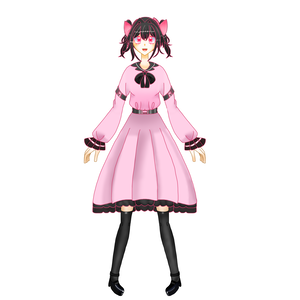 地雷系の黒髪ツインテ女の子