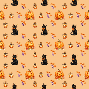 ハロウィン　デザインペーパー　黒猫