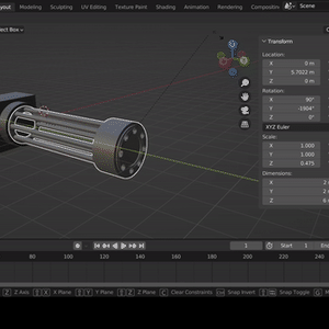 Modular Gatling Gun Game Ready/ VRC Ready Prop