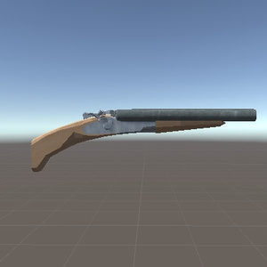 [無料]ソードオフダブルバレルショットガン[銃器モデル][ソードオフショットガン]