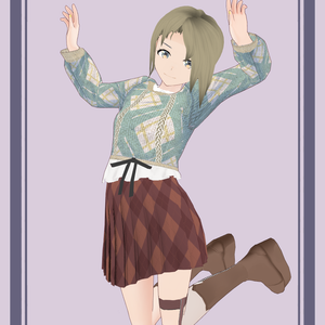 《VRoid》ニット（グリーンチェック）