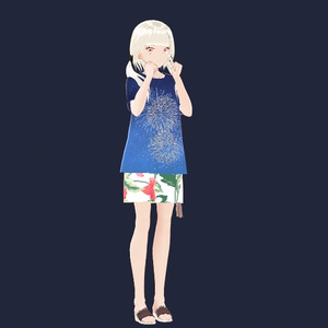 《VRoid用衣装テクスチャ》花火Tシャツ