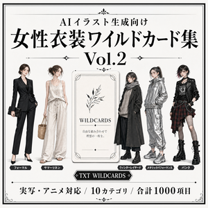 AIイラスト生成向け 女性衣装ワイルドカード集 Vol.2