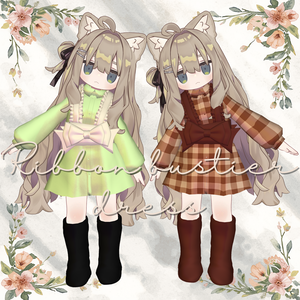 【複数アバター対応】ribbon bustier dress【MA対応】