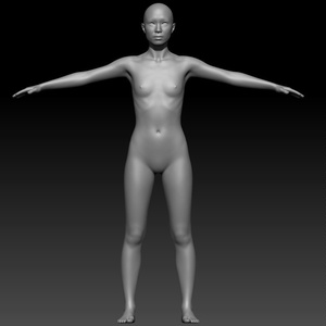 女性　素体　ベースメッシュ　3Dモデル