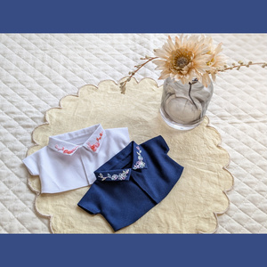 【20cm size】フラワーステッチシャツ