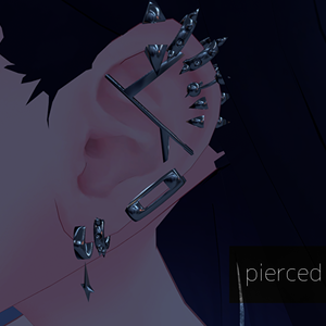 【VRChat向け】pierced earrings ver.5【アバターごとの調整可】