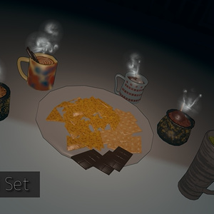 [For VRChat] Sweets and tea set [Free] [With particle