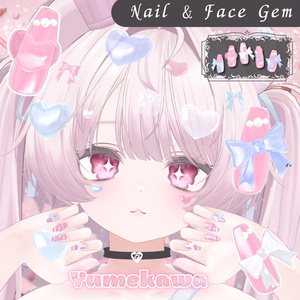 【Fyuett追加】ぷるんと半透明♡Yumekawa Nail & Face Gem｜４モデル＋汎用版あり｜MA対応【VRChat】 缩略图 2