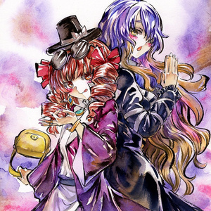 【4/21新作】東方Project　聖白蓮＆依神女苑　墨彩画 原画 （色紙サイズ） 額縁付き