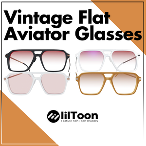 Vintage Flat Aviator Glasses 