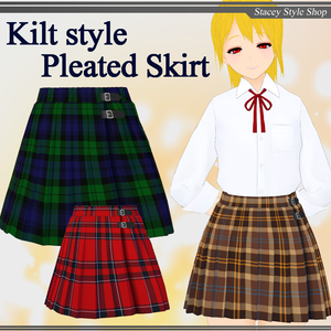 [VRoid]キルト風プリーツスカート