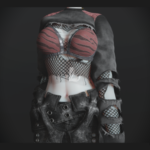 RIPPED DENIM TOP + FISHNET 森羅 - Shinra