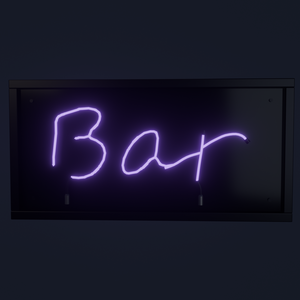 ネオンサイン "Bar" 3Dモデル｜ガラス管仕様・消灯状態も再現 .blend / FBX（VRChat / バー / ワールド）