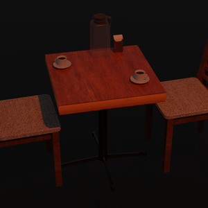 カフェのテーブルセット『Blender3Dモデル』