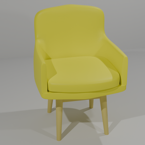 黄色の椅子『Blender3Dモデル』