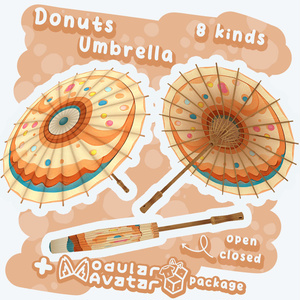 Donuts Umbrellas - 8 kinds - ドーナツ柄パラソル 8種