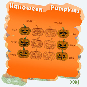 Plush Halloween Pumpkins - Animated - ハロウィンのカボチャ - アニメーション