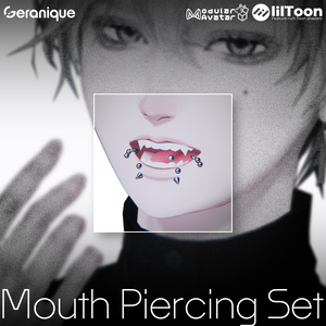 5アバター専用【Mouth Piercing Set】VRChat向け3Dアクセサリー
