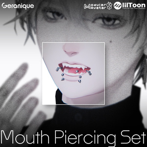 [Mouth Piercing Set] 3D Accessory for VRChat