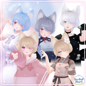 【7アバター対応】おおかみショートボブ【rurune追加】 缩略图 6