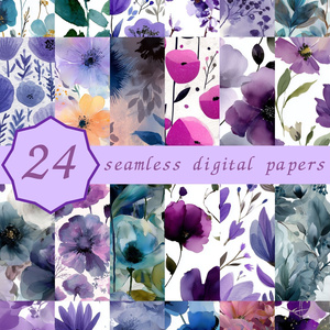 ムーディーパープルの花柄24種｜DarkJewelTone Vol.1 MoodyPurple