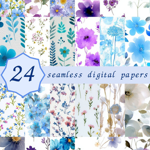 DitsyFlorals Vol.1 BlueLavender｜青×ラベンダーの小花柄24種