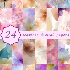 ローズゴールドの淡い花柄24種｜Ethereal Vol.1 RoseGold