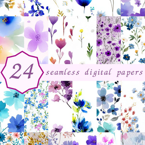 ペリウィンクルの小花柄24種｜DitsyFlorals Vol.4 PeriwinkleDream