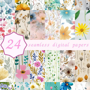 ブルー系メドウブレンド小花柄24種｜DitsyFlorals Vol.6 MeadowBlend