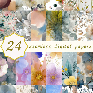 ミックスニュートラルの花柄24種｜DustyMuted Vol.2 MixedNeutral