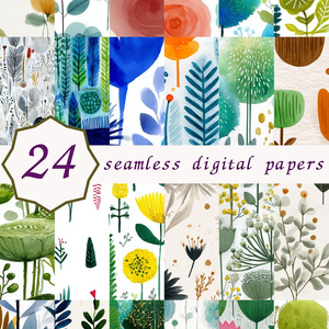 北欧ガーデン風花柄24種｜NordicFloral Vol.2 ScandiGarden
