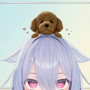 桔梗対応　頭にのせるワンちゃんのぬいぐるみ（トイプードル）