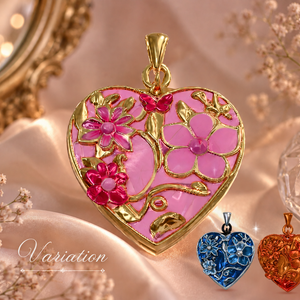 【3Color】フラワーハートキーホルダー / Pink Flower Heart Charm【VRChat想定】