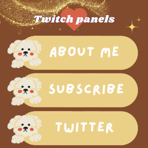 Twitchのパネル画像・Twitchバナー・Twitch Panels・犬ベージュ