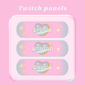 Twitchパネル・バナー・Twitch Panels【y2k heart】