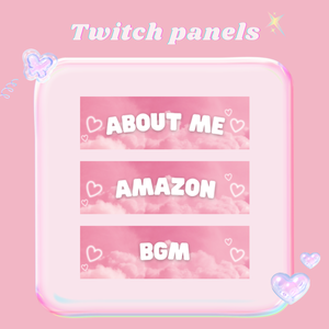 Twitchパネル・バナー・Twitch Panels【ゆめかわピンク】