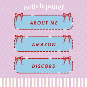 Twitchパネル・バナー・Twitch Panels【レトロBLUE＆RED】