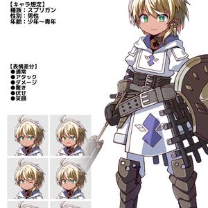 【立ち絵素材】03神官戦士 表情全6種 