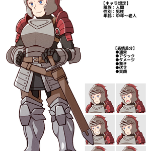 【立ち絵素材】05兵士 表情全6種