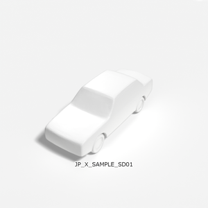 【無料サンプル】建築模型用 添景3Dデータ：セダン型車両（出力テスト用） [Free Sample] 3D Staffage Data for Architectural Scale Models: Sedan Car (Output Test)