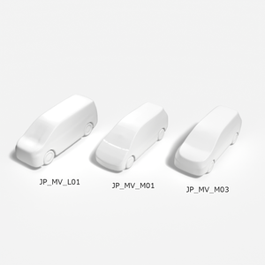 建築模型用 添景3Dデータ：ミニバン3台セット（Pack 01） 3D Staffage Data for Architectural Scale Models: Minivans 3-Piece Set (Pack 01)