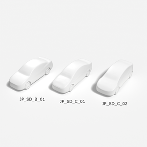 建築模型用 添景3Dデータ：セダン3台セット（Pack 01） 3D Staffage Data for Architectural Scale Models: Sedan Cars 3-Piece Set (Pack 01)